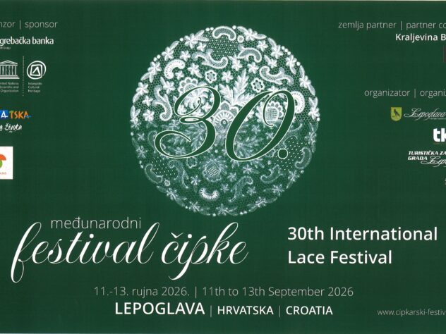 Jubilarni 30. Međunarodni festival čipke – Lepoglava 11.-13. rujna 2026.